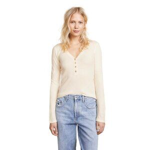 Elizabeth and James Ester Waffle Top In Alablaster